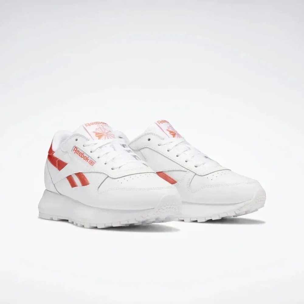 WOMENS SIZE 7 Reebok Classic Leather SP Shoes White Orange GW3795 Casual Trainer